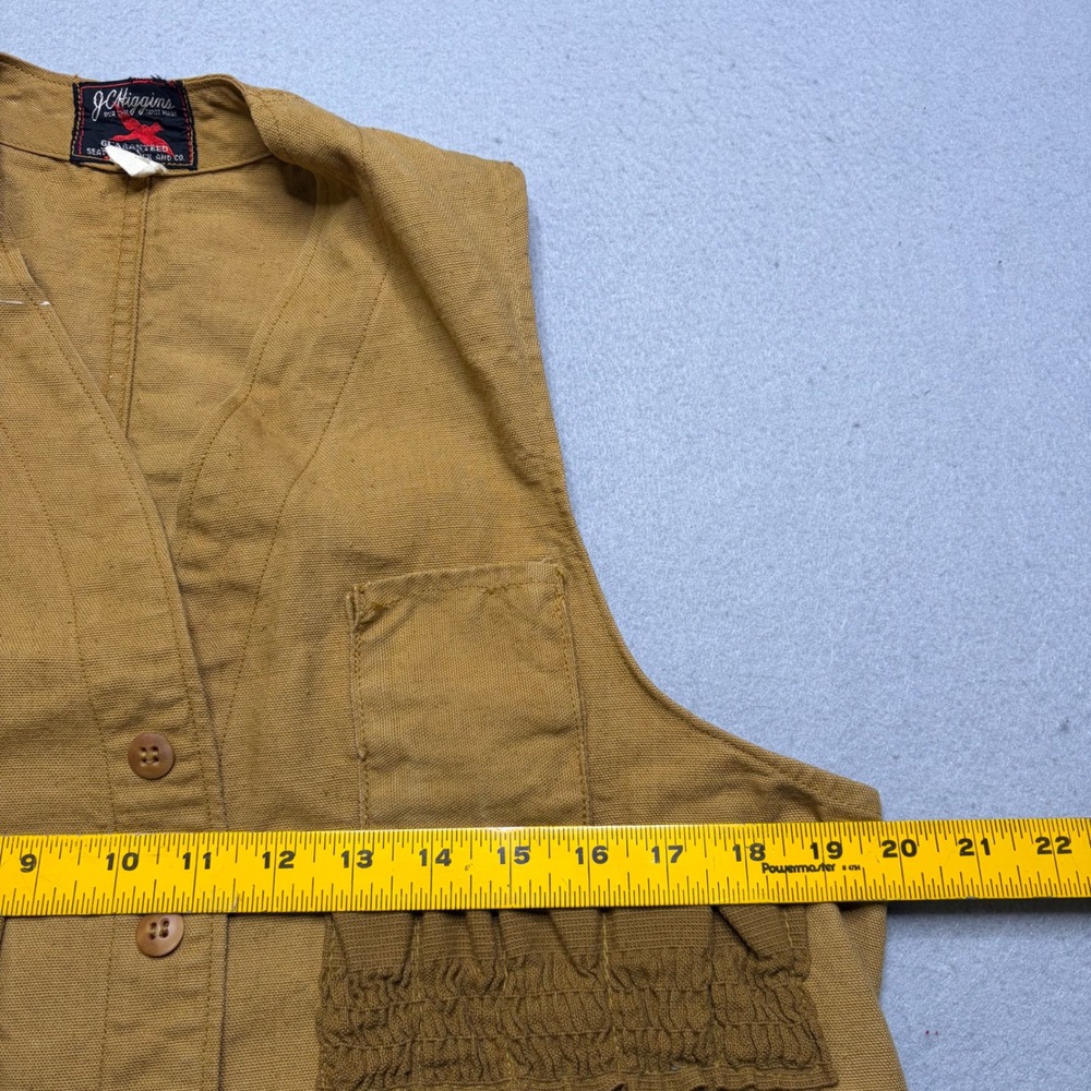 JC Higgins Hunting Vest Womens M Tan Sears Roebuck Vintage Canvas Shell Loops - Picture 8 of 11